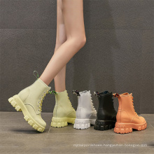 Thick chunky sole  waterproof marten boot women fashion ankle boot